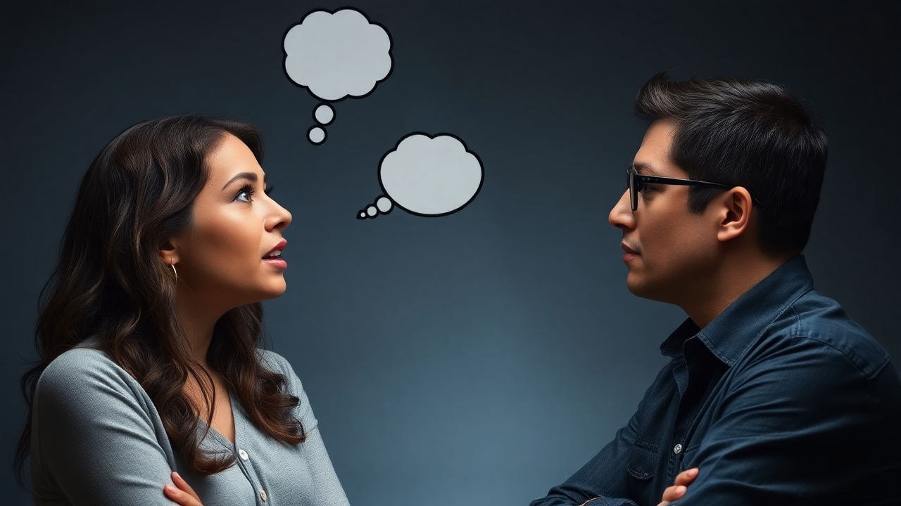 A person speaking with emotion while the other looks disengaged, symbolizing the struggle of feeling unheard in conversations.