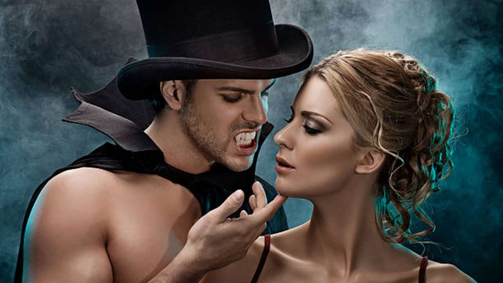 Protected person glowing with light, surrounded by shadowy energy-draining figures