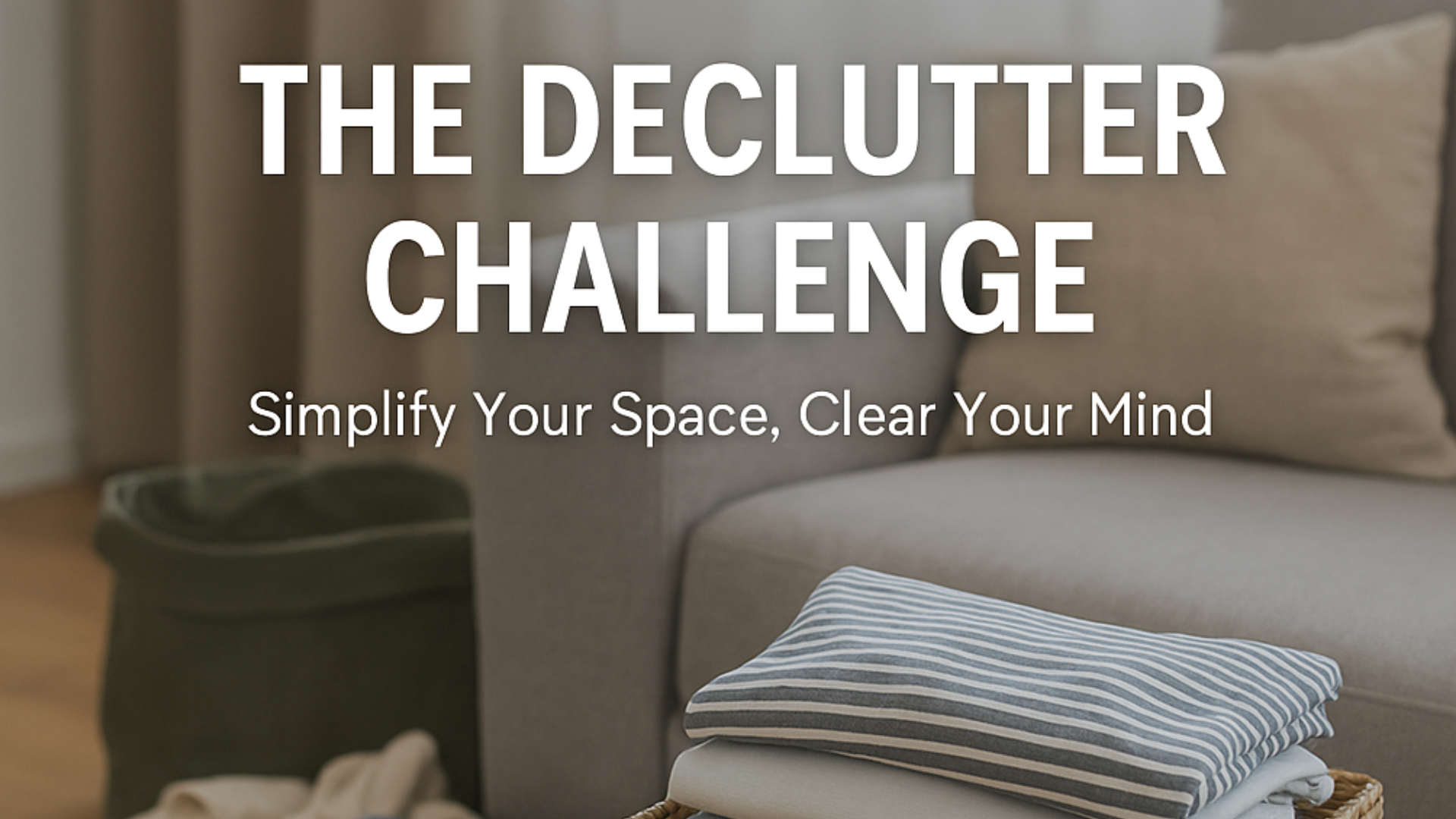 A clean, minimalist room with soft lighting and organized shelves promoting mental clarity through decluttering