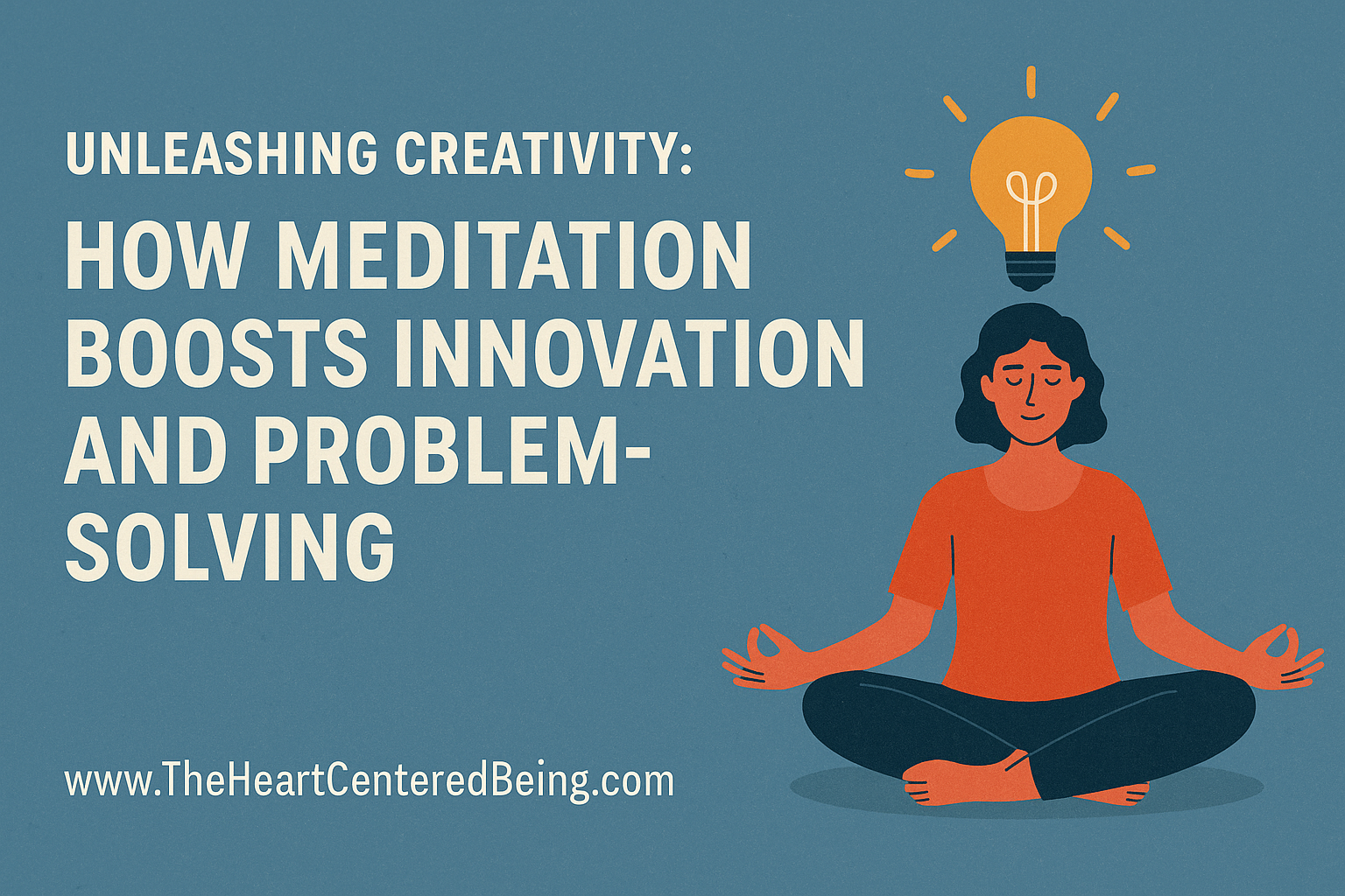 A serene individual meditating with abstract creative icons and light bulbs floating around them, symbolizing mindfulness and innovation