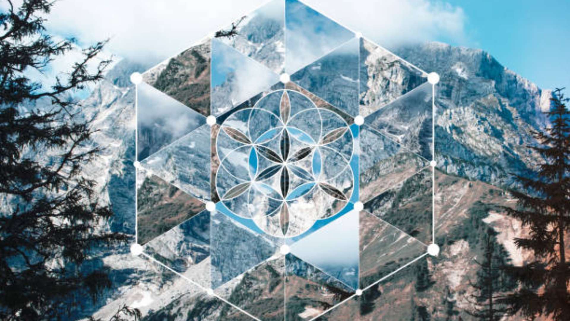 A geometric crystal grid arrangement, showcasing ancient patterns, with various crystals placed symmetrically on a flat surface to enhance energy work in modern spiritual practices.