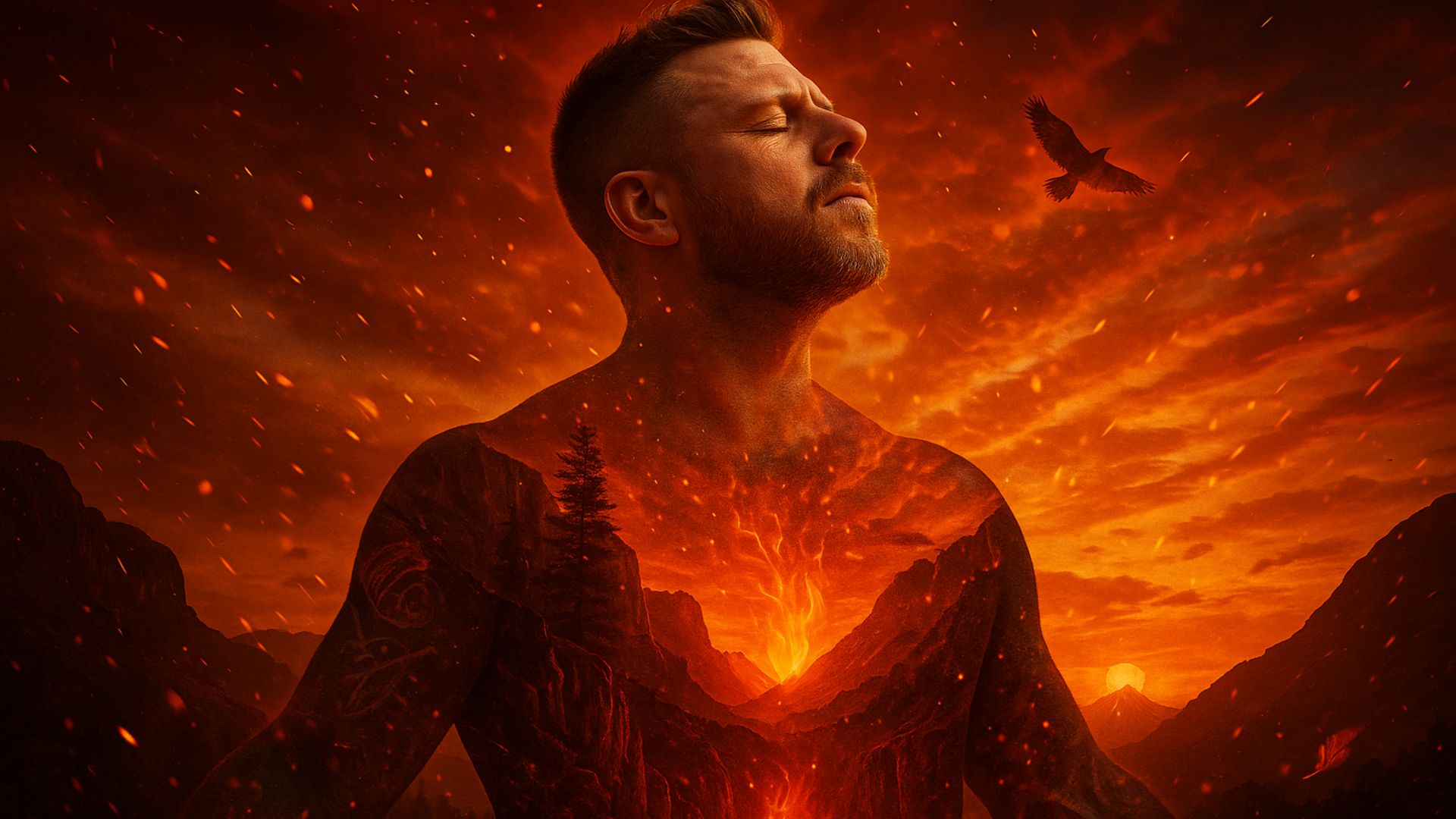 "The Fire Chose Me" book cover showcasing transformation and resilience.