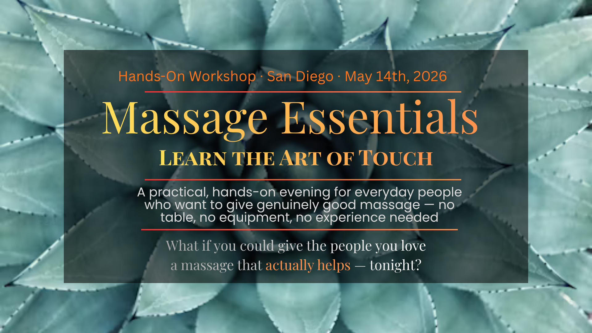 Massage Essentials: Learn the Art of Touch